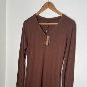 NEW SKIMS Long Sleeve Henley Dress